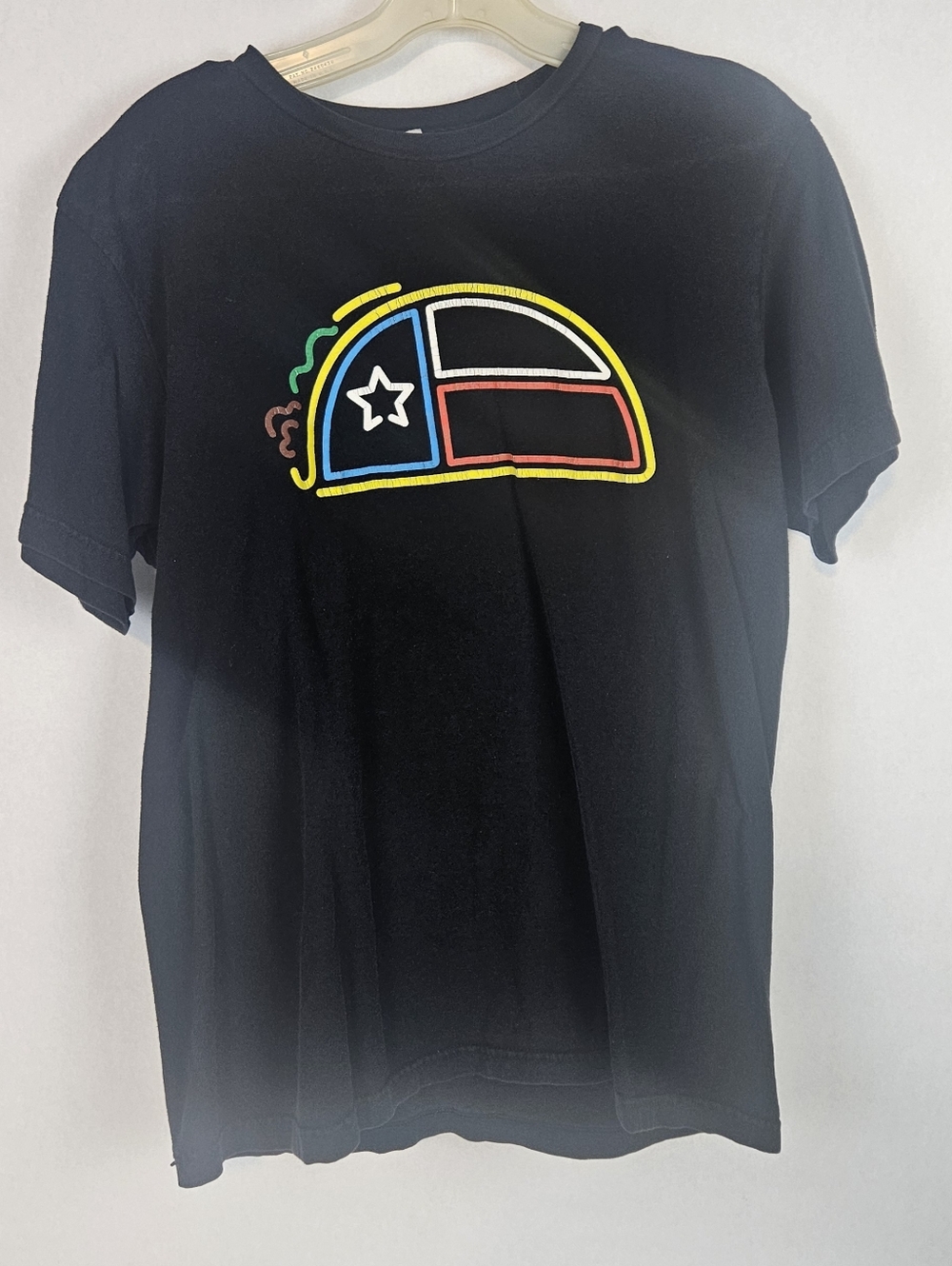Men's Black Graphic Tee with Texas Taco Print